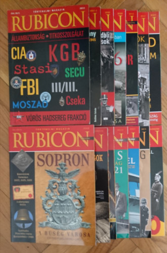 14 db Rubicon Magazin (szórványszámok): 2007/3, 2009/1-2, 2010/3, 2010/9, 2011/2, 2011/7, 2012/11, 2014/8, 2019/9-10, 2019/12, 2021/12, 2022/1, 2011/2 különszám, 2010/2 különszám antikvár