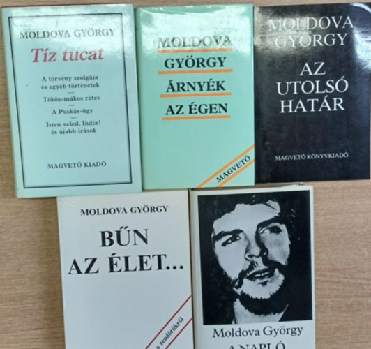 Moldova György: 5 db Moldova György kötet: A napló - Bűn az élet... - Az utolsó határ - Árnyék az égen - Tíz tucat antikvár