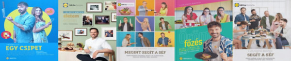 Széll Tamás, Galló Nóra, Herczeg Ágnes, Mizsei János, Kapunics Gréta, Szabó Adrienn, Piskor Fanni: 5 db Lidl szakácskönyv: Egy csipet lazaság + Örömfőzés + Életem ételei Széll Tamással + Segít a séf + Megint segít a séf antikvár