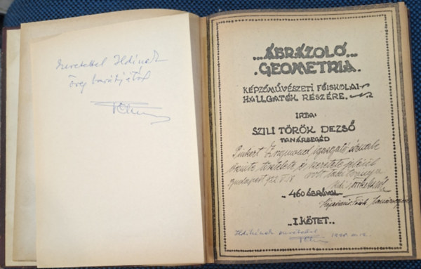 Szili Török Dezső: Ábrázoló geometria - Dedikált - Első kiadás antikvár