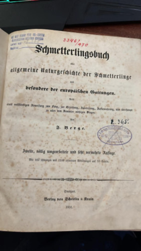 Friedrich Berge: Schmetterlingsbuch antikvár