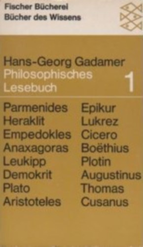 Hans-Georg Gadamer: Philosophisches lesebuch 1 antikvár