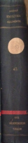 A Magyar Szent Korona országainak 1912. évi külkereskedelmi forgalma. Magyar Statisztikai Közlemények 47. kötet antikvár