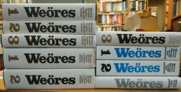 Weöres Sándor könyvek (9 kötet): Színjátékok; Egybegyűjtött írások I-III.; Egybegyűjtött műfordítások I-III.; Három veréb hat szemmel I-II. antikvár