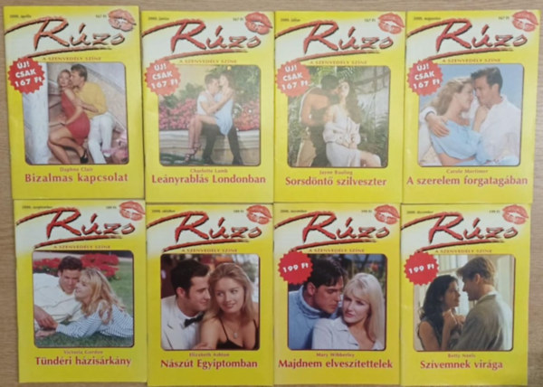 Daphne Clair, Charlotte Lamb, Jayne Bauling, Carole Mortimer, Több szerző: 8 db Rúzs - A szenvedély íze romantikus füzet (2000. április, június-december) antikvár