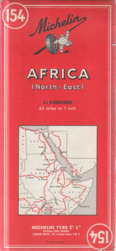 Africa térkép (North - East)- Michelin 154. (1:4.000.000) antikvár