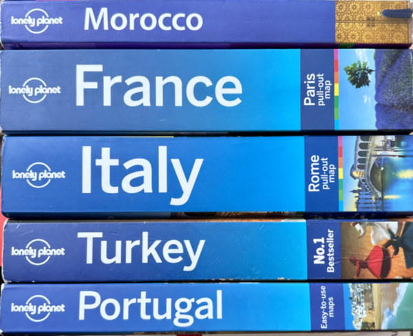 LONELY PLANET csomag: Portugal, Turkey, Morocco, France, Italy antikvár