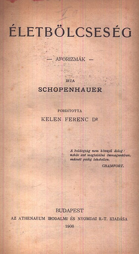 Arthur Schopenhauer - Könyvei / Bookline - 1. oldal
