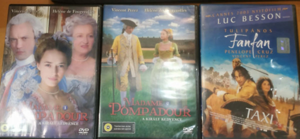 Vincent Perez: 3 db Vincent Perez kosztümös: Madame Pompadour 1-2. + Tulipános Fanfan (3 DVD) antikvár