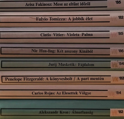 Alekszandr Kron, Carlos Rojas, Penelope Fitzgerald, Jurij Musketik, Nie Hua-ling, Cintio Vitier, Fulvio Tomizza, Arisz Fakinosz: 8 db kötet a Világkönyvtár sorozatból antikvár