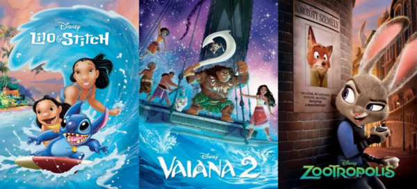 Koechlin, Sophie, Suzanne Francis, Natacha Godeau: 3 db mesekönyv a Disney Klasszikusok sorozatból: Lilo és Stitch + Vaiana 2 + Zootropolis könyv