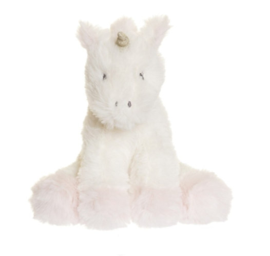 Rainbow Unikornis, fehér/rózsaszín kicsi 15 cm  plüss (Cutie Heads - Fresh Kid 3204) játék