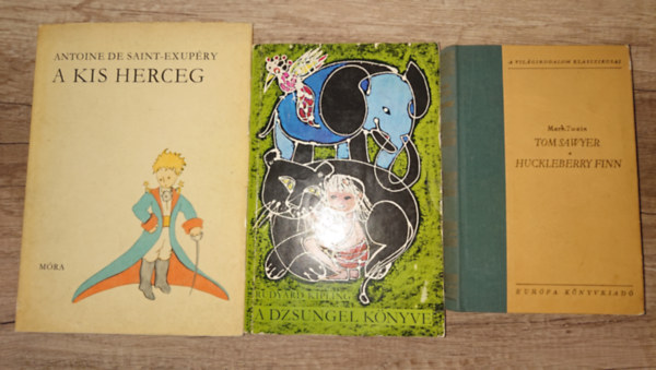 Mark Twain, Rudyard Kipling, Ruydard Kipling: 4 klasszikus ifjúsági regény három kötetben: Tom Sawyer/Huckleberry Finn, A Dzsungel könyve, A kis herceg antikvár