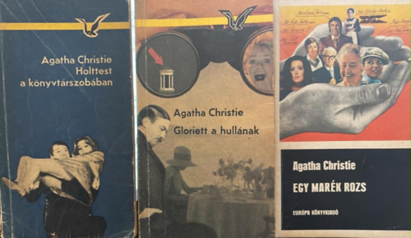 Agatha Christie: Agatha Christie könyvcsomag (3 darab) Holttest a könyvtárszobában; Gloriett a hullának; Egy marék rozs antikvár