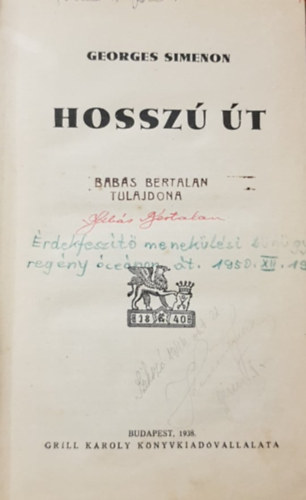 Georges Simenon: Hosszú út antikvár