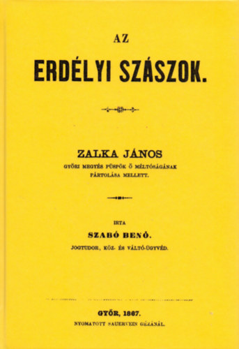 Zalka János: Az erdélyi szászok könyv