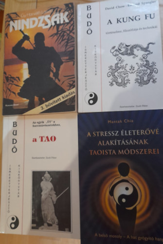 Gy. Horváth László, David Chow és Richard Spangler, Mantak Chia, Zsolt Péter (szerk.): 4 db harcművészettel kapcs. könyv: Gy. Horváth László: Nindzsák, David Chow-Richard Sangler: A kung fu történelme.... Mantak Chia: A stressz életerővé alakításának taoista módszerei, Zsolt Péter (szerk.): Az egyik út a harcművészetekhez, a TAO antikvár