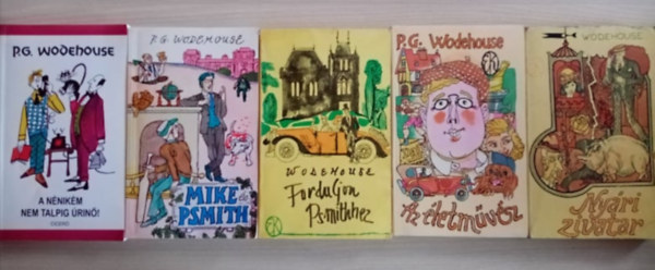 P. G. Wodehouse, Molnár Zoltán (ford.), Zsoldos Vera (illuszt.), Révbíró Tamás (ford.): P. G. Wodehouse könyvcsomag (5db) A nénikém nem talpig úrinő! + Mike és Psmith + Forduljon Psmithhez! + Az életművész + Nyári zivatar könyv