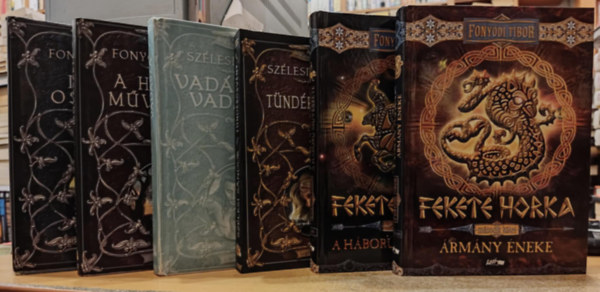 Fonyódi Tibor, Szélesi Sándor: 6 db fantasy: Isten ostorai; A háború művészete; Vadásznak vadásza; Tündérösvény; Fekete Horka Első kötet: A háború művészete + Második kötet: Ármány éneke antikvár