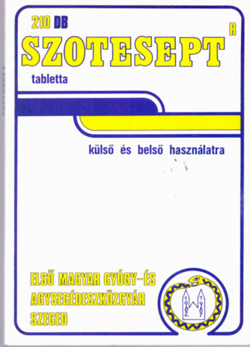 Apáti András: 210 db SZOTESEPT tabletta (A Szegedi Orvostudományi Egyetem végzős hallgatóinak évkönyve 1982-1987) antikvár
