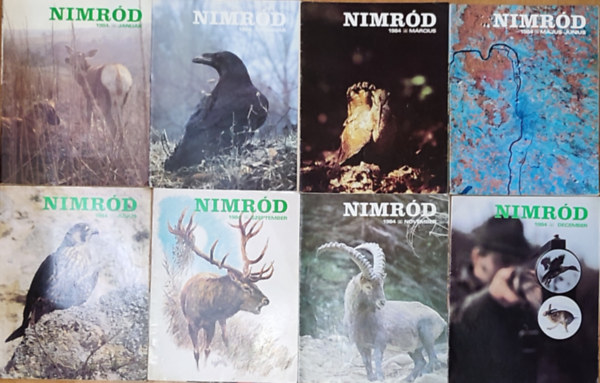 8db Nimród magazin - 1984. január, február, március, május-június, július, szeptember, november, december antikvár