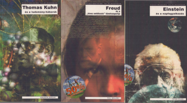 Ziauddin Sardar, Phil Mollon, Peter Coles: 3 db posztmodern kötet: Thoma Kuhn és a tudomány-háborúk - Freud és a téves emlékezés tünetcsoportja - Einstein és a napfogyatkozás antikvár