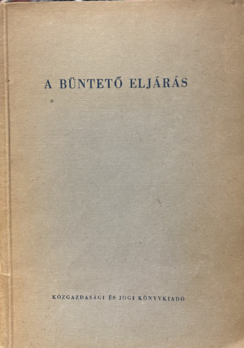 A büntető eljárás antikvár