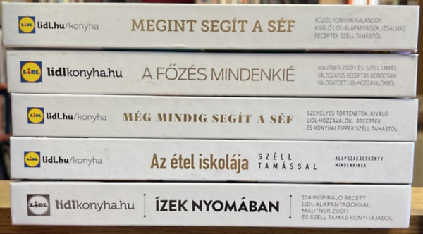 Mautner Zsófi - Széll Tamás: 5 db Lidl szakácskönyv: Megint segít a séf, A főzés mindenkié, Még mindig segít a séf, Az étel iskolája, Ízek nyomában antikvár