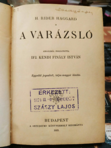Rider Haggard: A varázsló (I. kiadás) antikvár