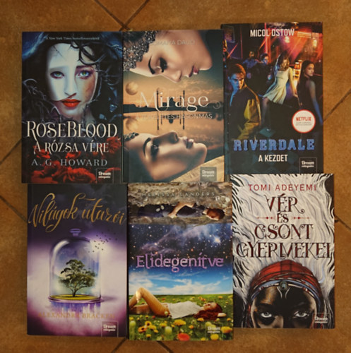 Somaiya Daud, A. G. Howard, Micol Ostow, Melissa Landers, Tomi Adeyemi, Alexandra Bracken: 6 kötet a Dream válogatás című sorozatból: Vér és csont gyermekei, Világok utazói, Elidegenítve, Riverdale - A kezdet, Roseblood - A rózsa vére, Mirage - a tökéletes hasonmás antikvár