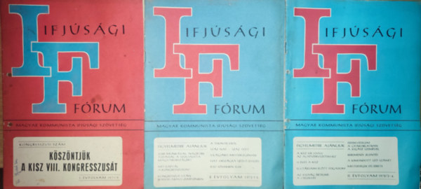 3db kötet az Ifjúsági Fórum folyóiratból - I. évfolyam 1971/9., II. évfolyam 1972/1-2., 3-4. antikvár