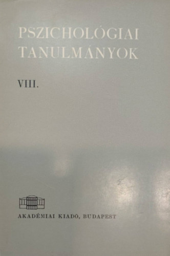 Dr. Gegesi Kiss Pál: Pszichológiai tanulmányok VIII. antikvár