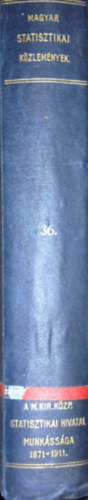 A M. Kir. Központi Statisztikai Hivatal munkássága (1871-1911). A hivatal fennállásának negyvenedik évfordulója alkalmából. Magyar Statisztikai Közlemények 36. kötet antikvár
