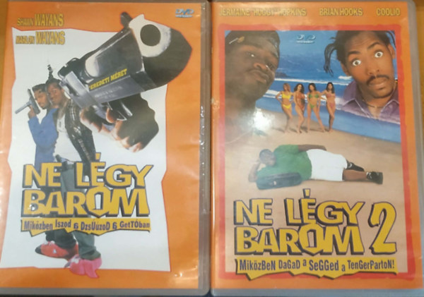 Shawn Wayans, Marlon Wayans, Coolio: 2 db Ne légy barom miközben iszod a dzsúzod a gettóban + Ne légy barom 2 miközben dagad a segged a tengerparton! (2 DVD) antikvár