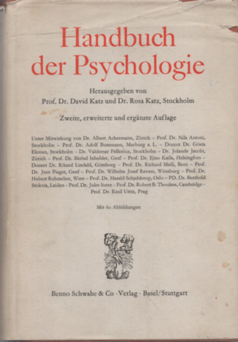 David Katz: Handbuch der psychologie antikvár
