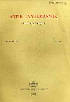 Töttössy Csaba (szerk.): Antik tanulmányok-Studia antiqua XXIII. kötet 1. szám antikvár