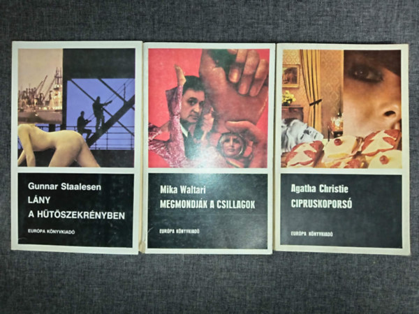 Gunnar Staalesen, Mika Waltari, Agatha Christie: Lány a hűtőszekrényben + Megmondják a csillagok + Cipruskoporsó (3db Fekete Könyvek krimi) antikvár