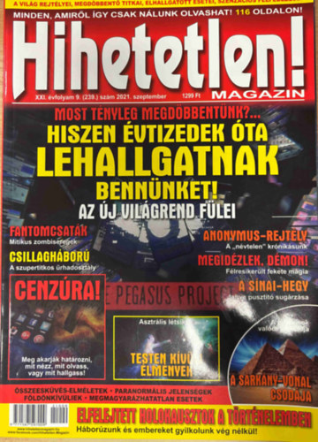 Hihetetlen magazin XXI. évfolyam 9. (239.) szám 2021. szeptember antikvár