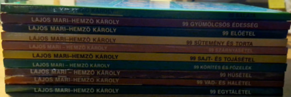 Lajos Mari- Hemző Károly: 10 db könyv a 99 étel 33 színes fotóval sorozatból antikvár