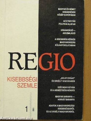 Regio 1992/1. Kisebbségi szemle - 3. évfolyam 1. szám antikvár