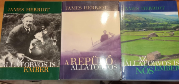 James Herriot: 3 db James Herriot: Az állatorvos is ember + Az állatorvos is nős ember + A repülő állatorvos antikvár