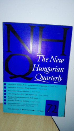 NHQ - The new hungarian quarterly - no.72. - vol.XIX. - winter 1978 antikvár
