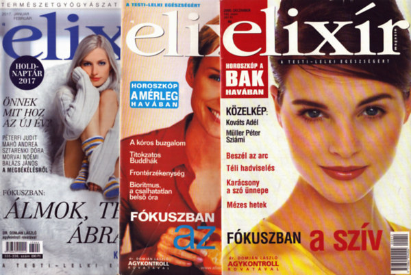 3 db Elixír magazin: 2000. december - 2001. szeptember - 2017. január-február antikvár