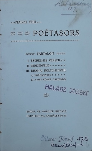 Makai Emil: Poétasors antikvár