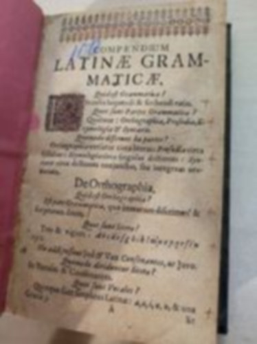 Compendum Latinae Grammatice (A latin nyelvtan rövid összefoglalása) antikvár