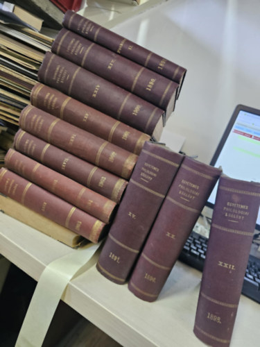 Petz Gedeon szerk. Némethy Géza, P. Thewrewk Emil Heinrich Gusztáv: Egyetemes philologiai közlöny 1890 I-II, 1891, 1896, 1898, 1900, 1901, 1902, 1903, 1904, 1905 (összesen 11db kötet) antikvár