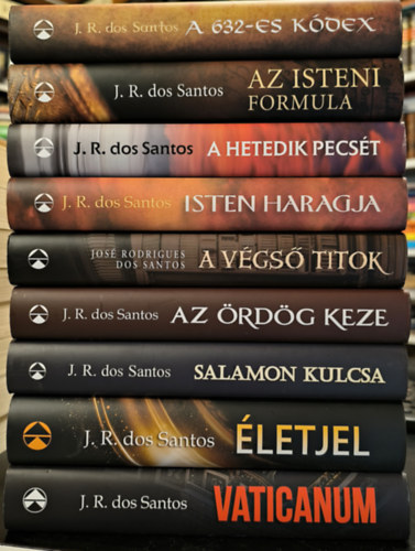 José Rodrigues dos Santos: Tomás Noronha 1-12. (A 632-es kódex, Az isteni formula, A hetedik pecsét, Isten haragja, A végső titok, Az ördög keze, Salamon kulcsa, Vaticanum, Életjel, Halhatatlan, Állati lelkek, Vörös sárkány) antikvár