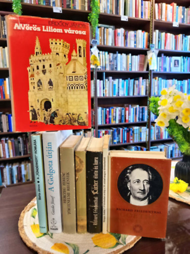 Richard Friedenthal, Hangay Zoltán, Lipták Gábor, Herczeg Ferenc, Gazda József, Barta János, Erdődy János: Történelem könyvcsomag 8 darabos KÖNYVMENTŐ AJÁNLAT: Goethe élete és kora, 19 történelmi arckép, Luther élete és kora, Amiről a vizek beszélnek, Történelmi regények, A Golgota útján, A "Tündérkert" romlása, A Vörös Liliom Városa antikvár