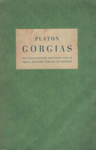 Otto Apelt: Platon Gorgias antikvár