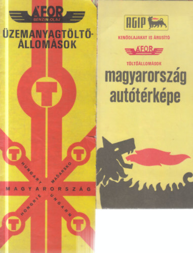 2 db. ÁFOR töltőállomások térkép antikvár